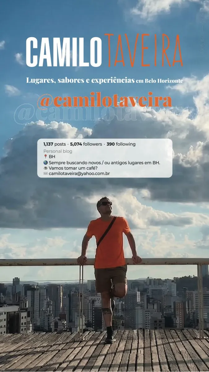 Capa do mídia kit de Camilo Taveira