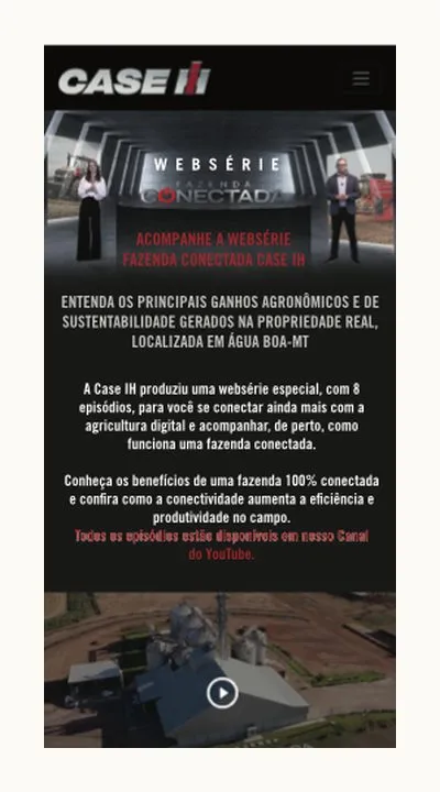 Landing page Fazenda Conectada no desktop